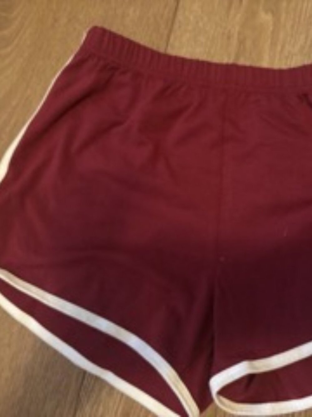 Sport Shorts Women’s Small Burgundy White Trim Running Athletic